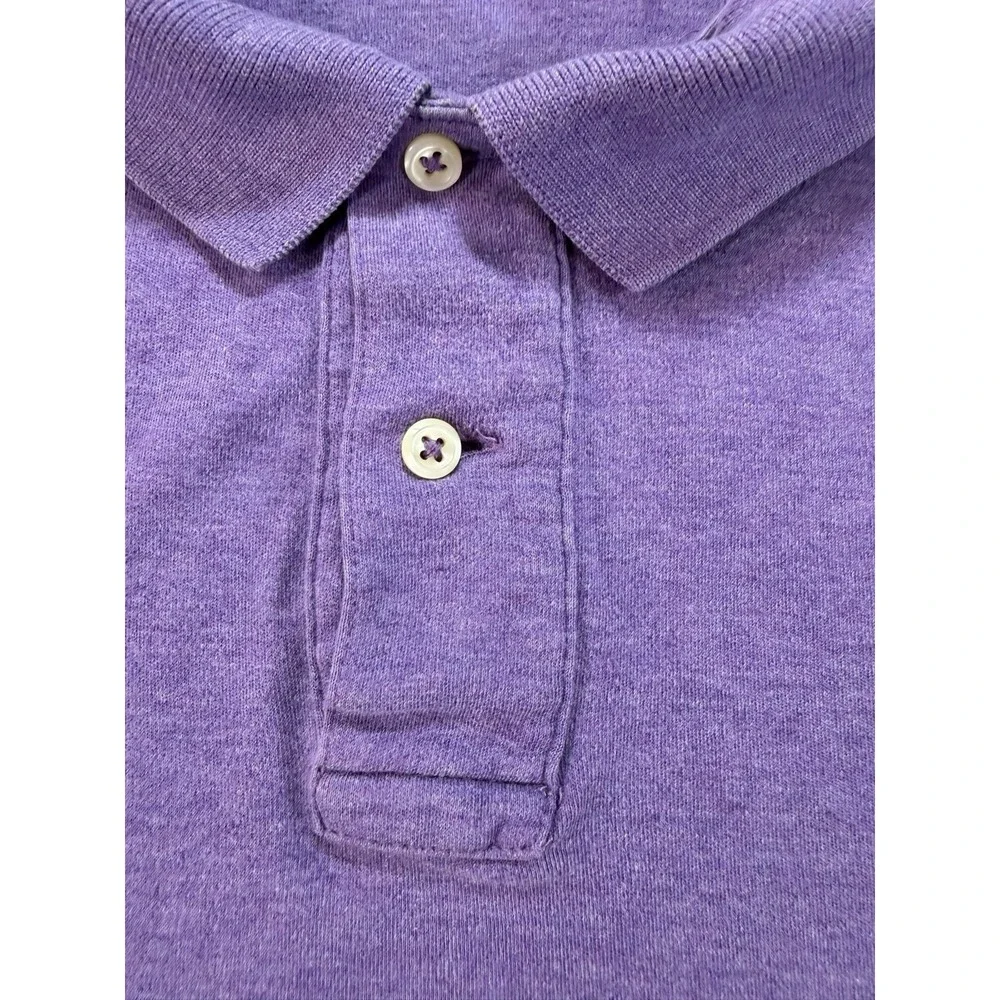 Polo Ralph Lauren Mens Large Purple  Short Sleeve Yellow Pony Polo Shirt Cotton